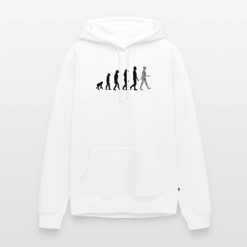 Evolution QR Code - Humor Gesundheits-Pass Männer Premium Bio Hoodie