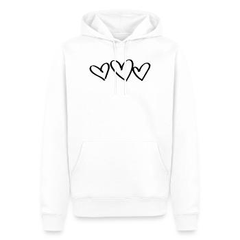 3 Herzen Liebe - Männer Premium Bio Hoodie - Weiß - Vorne - Nico (187cm)
