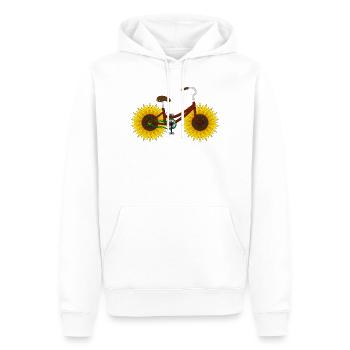 Sonnenblume Lustig Fahrrad - Männer Premium Bio Hoodie - Weiß - Vorne - Nico (187cm)