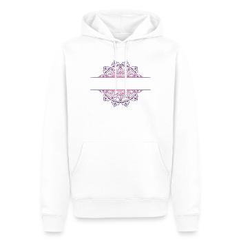 Mandala pink magenta - Sweat à capuche Premium bio Homme - blanc - Devant - Nico (187cm)