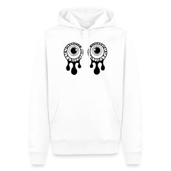Yeux, pupilles avec larmes de liquide oculaire - Sweat à capuche Premium bio Homme - blanc - Devant - Nico (187cm)