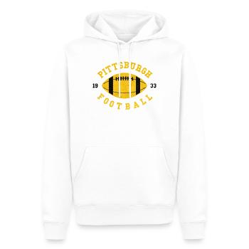 Pittsburgh Football Vintage Gold Logo - Männer Premium Bio Hoodie - Weiß - Vorne - Nico (187cm)