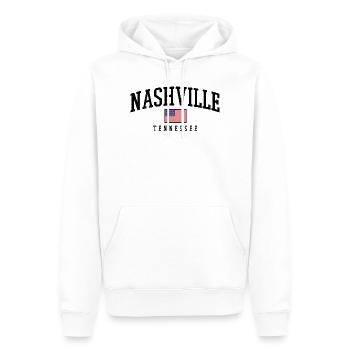 Nashville Tennesee - Männer Premium Bio Hoodie - Weiß - Vorne - Nico (187cm)