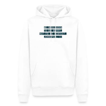 Né pour être heureux - Sweat à capuche Premium bio Homme - blanc - Devant - Nico (187cm)