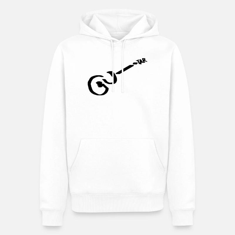 Guitar Pikto schwarz - Männer Premium Bio Hoodie - Weiß