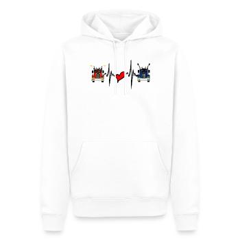 Lkw-Lkw-Herzfrequenz - Männer Premium Bio Hoodie - Weiß - Vorne - Nico (187cm)