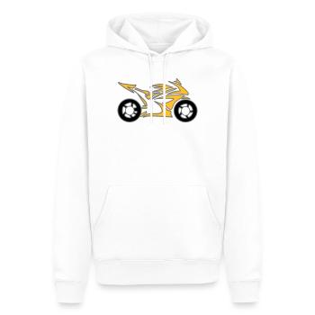 Moto Vélo Chopper Mobylette Roll - Sweat à capuche Premium bio Homme - blanc - Devant - Nico (187cm)