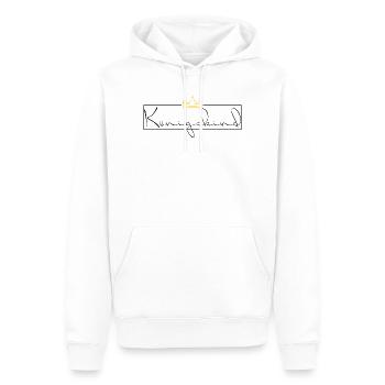 Koenigskind - schwarz mit goldener Krone - Männer Premium Bio Hoodie - Weiß - Vorne - Nico (187cm)