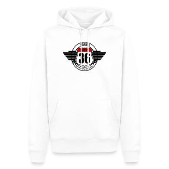 LA ROUTE 36 - Sweat à capuche Premium bio Homme - blanc - Devant - Nico (187cm)