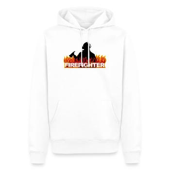 Fireman - Men’s Premium Organic Hoodie - white - Front - Nico (187cm)