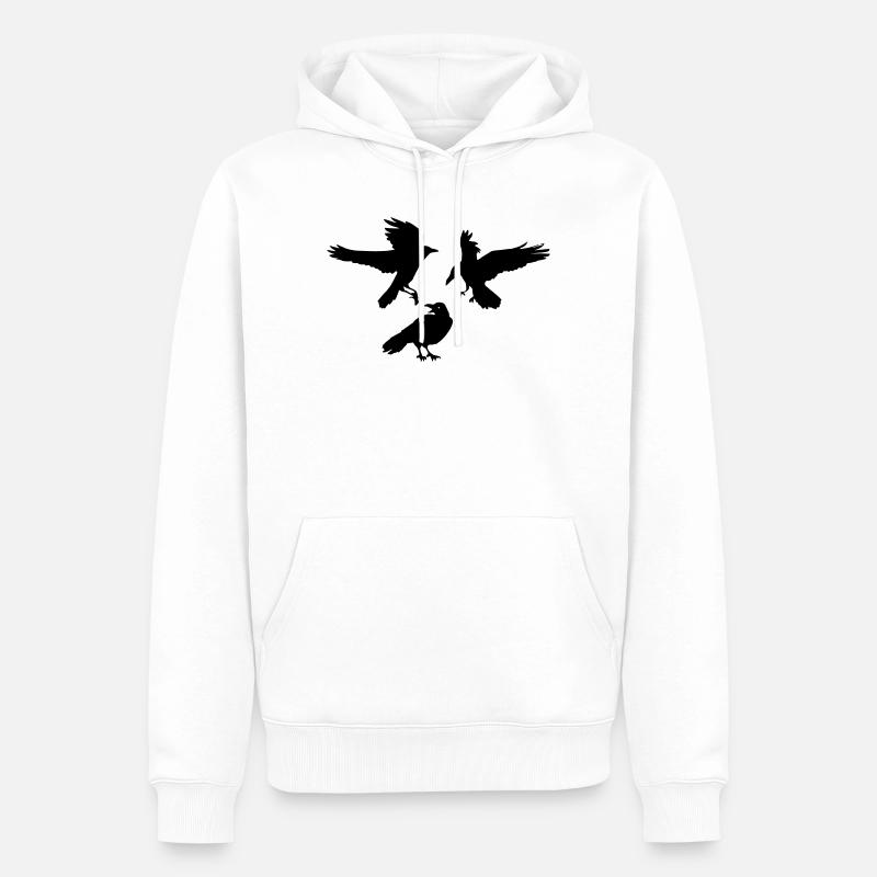 Trois corbeaux - Sweat à capuche Premium bio Homme - blanc