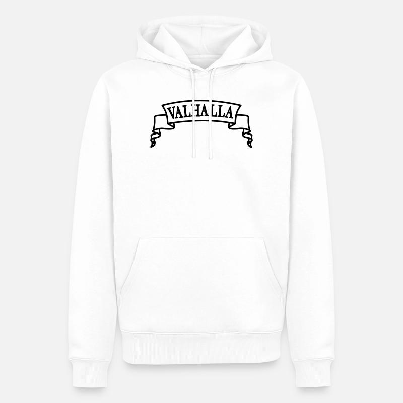 Walhalla im Banner - Männer Premium Bio Hoodie - Weiß