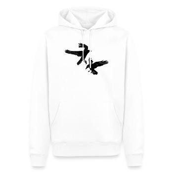 Zwei Flöße Hugin und Munin - Männer Premium Bio Hoodie - Weiß - Vorne - Nico (187cm)