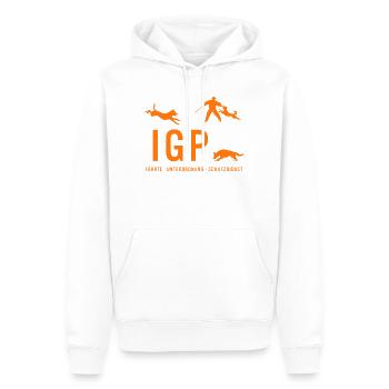 IGP Hundesport - ORANGE - Männer Premium Bio Hoodie - Weiß - Vorne - Nico (187cm)