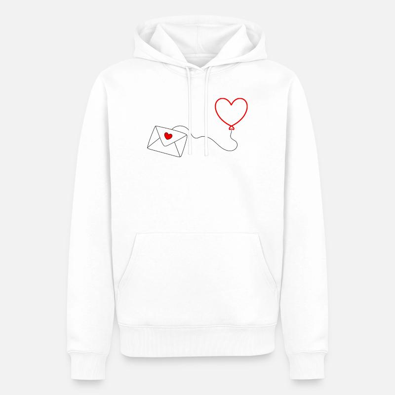 Saint-Valentin, Saint-Valentin, Saint-Valentin - Sweat à capuche Premium bio Homme - blanc