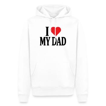 Ich liebe meinen Vater T-Shirt Design Vatertag - Männer Premium Bio Hoodie - Weiß - Vorne - Nico (187cm)
