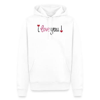 Valentinstag I Love You Hearts - Männer Premium Bio Hoodie - Weiß - Vorne - Nico (187cm)