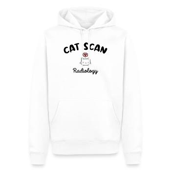CAT SCAN Manipulatrice radio Chat Radiologie - Sweat à capuche Premium bio Homme - blanc - Devant - Nico (187cm)