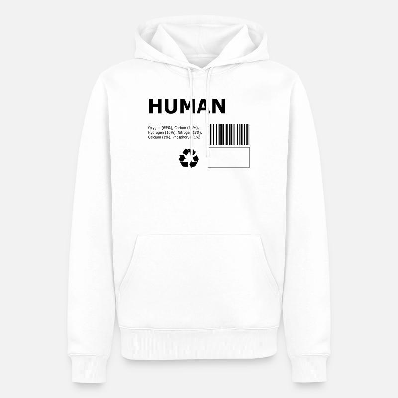 Humain - Sweat à capuche Premium bio Homme - blanc