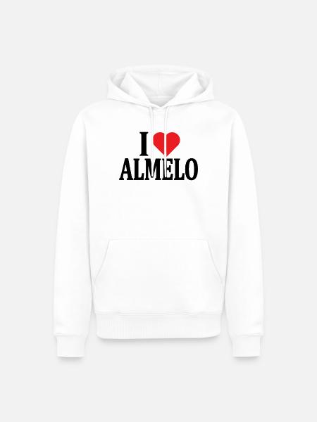 I love Almelo t-shirt Nederland the Netherlands - Mannen Premium Bio hoodie - wit