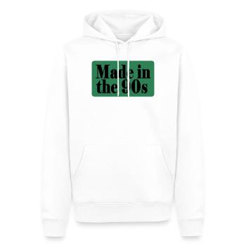 Hergestellt in den 90er Jahren - Männer Premium Bio Hoodie - Weiß - Vorne - Nico (187cm)