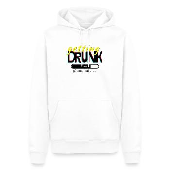 Getting drunk, please wait. - Men’s Premium Organic Hoodie - white - Front - Nico (187cm)