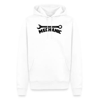 Mécanicien avec texte clé Mécanicien - Sweat à capuche Premium bio Homme - blanc - Devant - Nico (187cm)