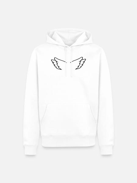 Alas de ángel - Sudadera con capucha prémium ecológica para hombre - blanco