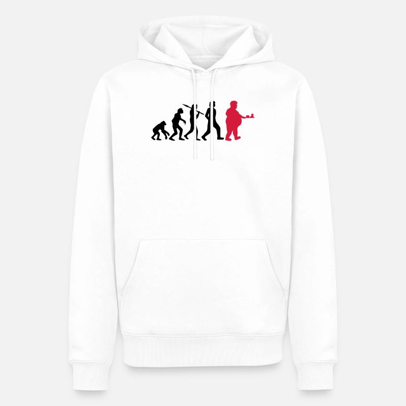 Évolution de la restauration rapide - Sweat à capuche Premium bio Homme - blanc