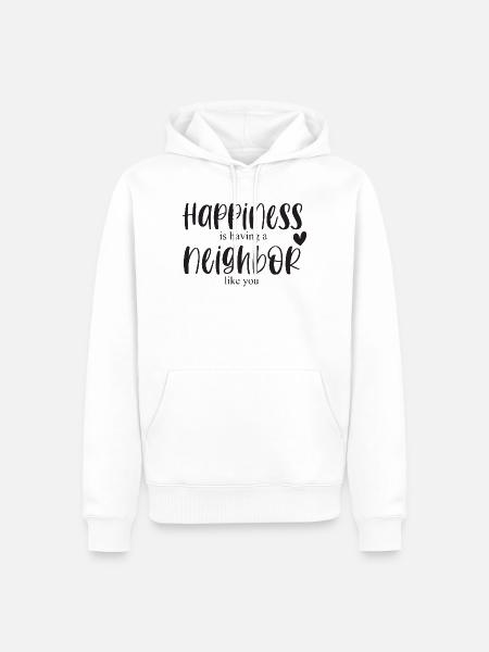Nachbar Nachbarschaft Glück Bedanken Geschenk - Männer Premium Bio Hoodie - Weiß