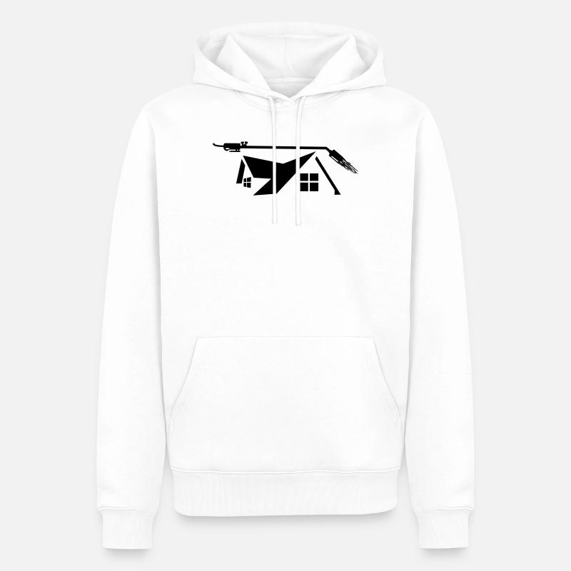 Brûleur à gaz couvreur de maison - Sweat à capuche Premium bio Homme - blanc