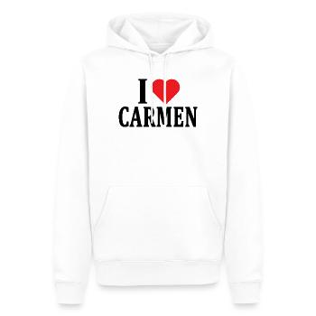 T-Shirt Ich liebe Carmen T-Shirt Geschenkidee - Männer Premium Bio Hoodie - Weiß - Vorne - Nico (187cm)