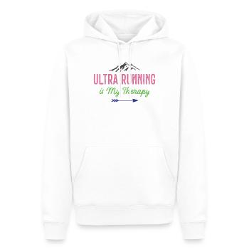 Ultra Running ist meine Therapie - Männer Premium Bio Hoodie - Weiß - Vorne - Nico (187cm)