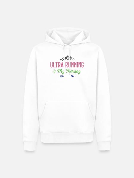 Ultra Running is My Therapy - Men’s Premium Organic Hoodie - white