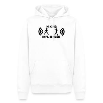 Marcher avec le texte Logo de l’influenceur de randonnée - Sweat à capuche Premium bio Homme - blanc - Devant - Nico (187cm)