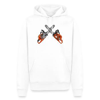 Kettensäge - Männer Premium Bio Hoodie - Weiß - Vorne - Nico (187cm)