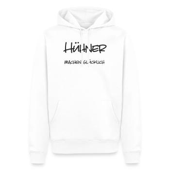 Hühner machen glücklich - Männer Premium Bio Hoodie - Weiß - Vorne - Nico (187cm)