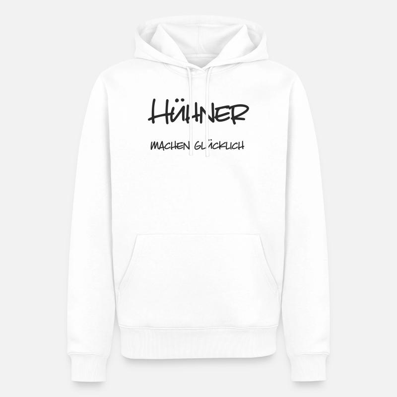 Hühner machen glücklich - Männer Premium Bio Hoodie - Weiß