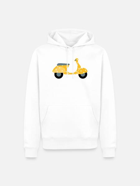 Roller Dots gelb Muster Punkte Urlaub Sommer Fun - Männer Premium Bio Hoodie - Weiß