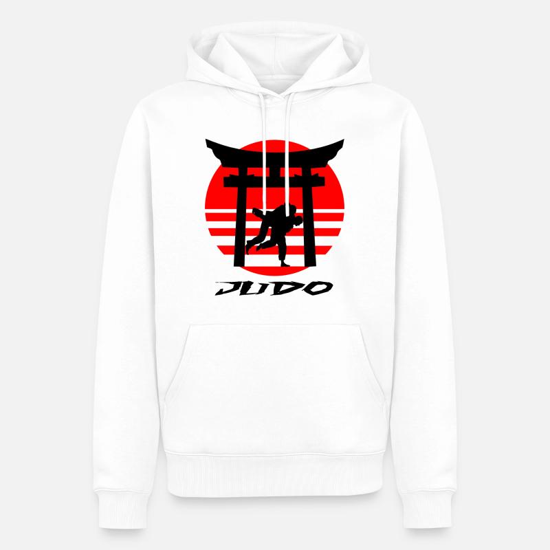 Judo - Sweat à capuche Premium bio Homme - blanc