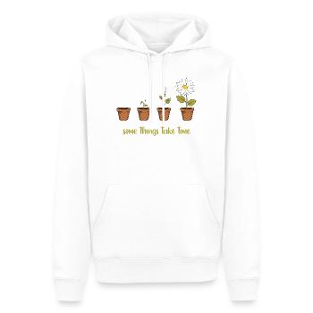 Zeit - Männer Premium Bio Hoodie - Weiß - Vorne - Nico (187cm)