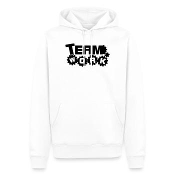 Travail d’équipe 1 - Sweat à capuche Premium bio Homme - blanc - Devant - Nico (187cm)