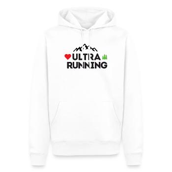Ultra Running – Mon amour - Sweat à capuche Premium bio Homme - blanc - Devant - Nico (187cm)