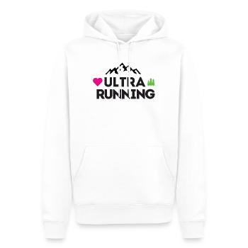 Ultra Running – Mon amour - Sweat à capuche Premium bio Homme - blanc - Devant - Nico (187cm)