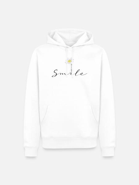 Smile happiness flower Marguerite original - Men’s Premium Organic Hoodie - white