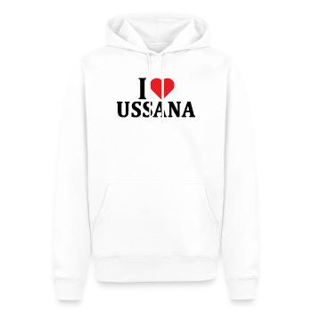 T-shirt Io amo Ussana t-shirt Sardegna - Männer Premium Bio Hoodie - Weiß - Vorne - Nico (187cm)