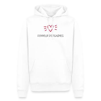 Donneur d'orgasmes - Sweat à capuche Premium bio Homme - blanc - Devant - Nico (187cm)