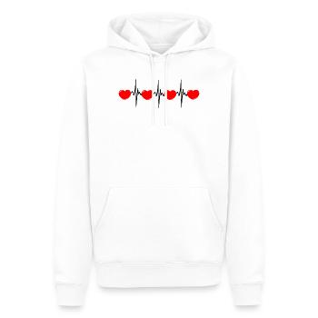 Herzfrequenz hartes rotes Cardio-EKG - Männer Premium Bio Hoodie - Weiß - Vorne - Nico (187cm)