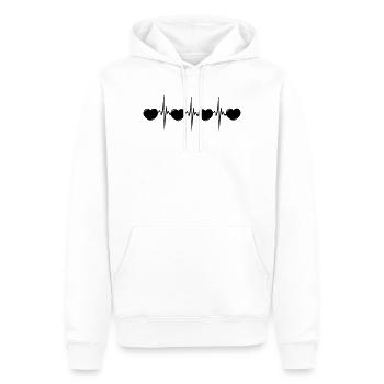Herzfrequenz mit kleinen Herzen, Kardio-EKG - Männer Premium Bio Hoodie - Weiß - Vorne - Nico (187cm)