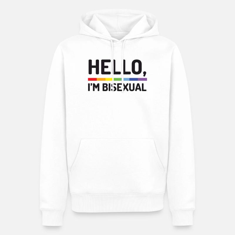 Hallo, ich bin bisexuell - Männer Premium Bio Hoodie - Weiß
